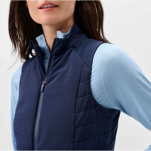 johnnie-O Navy Victoria Performance Mixed Media Vest XL NWT - Picture 4 of 15